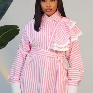 SIDE DETACHABLE CAPE STRIPE SHIRT 0311 - Image 5