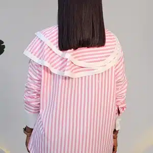 SIDE DETACHABLE CAPE STRIPE SHIRT 0311 - Image 8