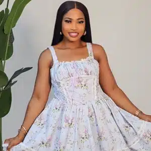 SPAG FLORAL SHORT HEM DRESS 2911 - Image 2