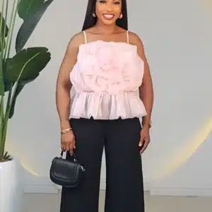 SPAG ROSE CHEST SMOKEY BACK TOP 5732 - Image 8