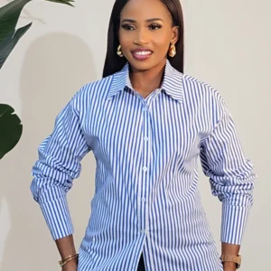 STRIPE BACK KNOT SHIRT 1081 - Image 2