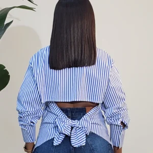 STRIPE BACK KNOT SHIRT 1081 - Image 3