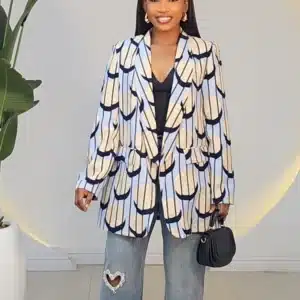 STRIPE PATTERN KIMONO BOYFRIEND BLAZER 2011 - Image 6