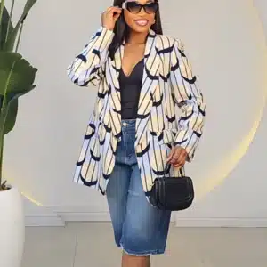 STRIPE PATTERN KIMONO BOYFRIEND BLAZER 2011 - Image 3