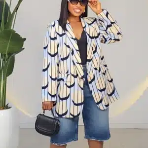 STRIPE PATTERN KIMONO BOYFRIEND BLAZER 2011