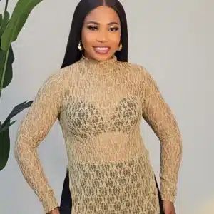 TISSUE LACE HIG NECK TOP 820 - Image 6