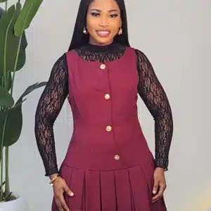 TISSUE LACE HIG NECK TOP 820 - Image 7