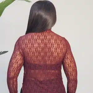 TISSUE LACE HIG NECK TOP 820 - Image 12