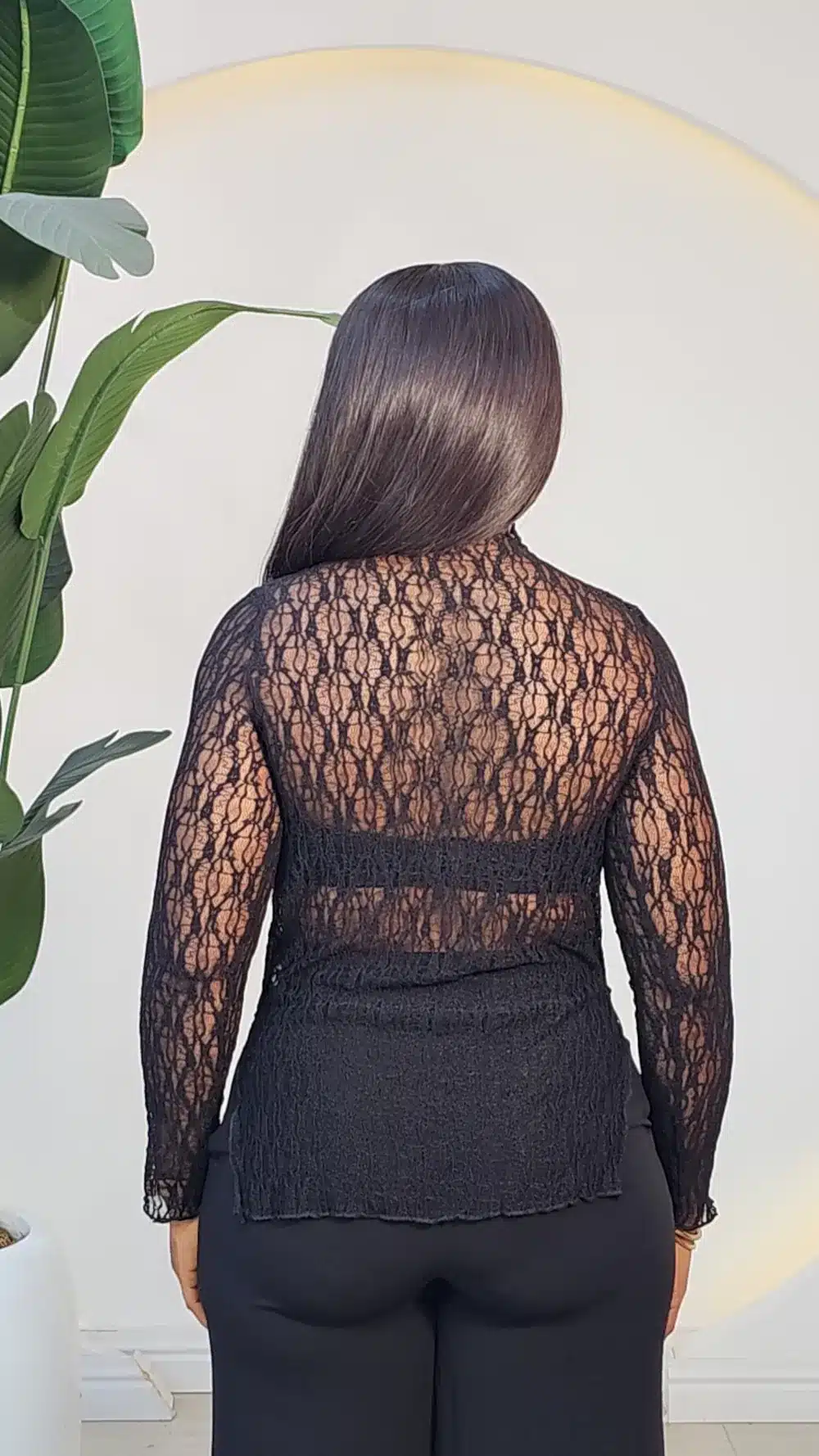 TISSUE LACE HIG NECK TOP 820 - Image 14