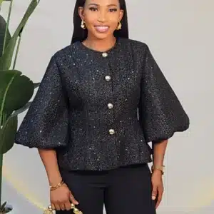 TWEET GLITTERS BUBBLE SLEEVE TOP 6522