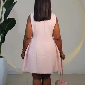 V-NECK PETALS PATCH SHORT DRESS 7719 - Image 8