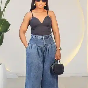 WAIST CASEMENT MOM JEANS 446