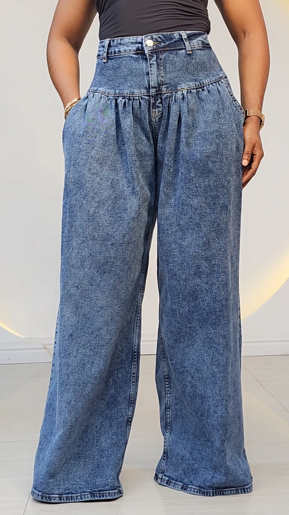 WAIST CASEMENT MOM JEANS 446 - Image 3