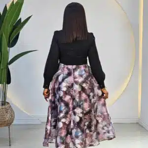 2-TONE ORGANZA PRINT SKATER DRESS 1390 - Image 2