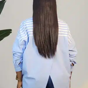 2-TONE STRIPE OVERLAP BACK SHIRT 93302 - Image 3