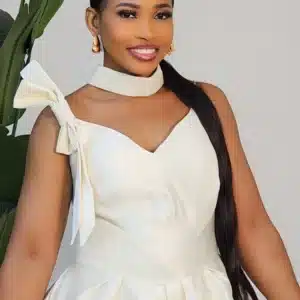 ASYMMETRIC SATIN SPAG SKATER DRESS 3580 - Image 5