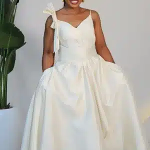 ASYMMETRIC SATIN SPAG SKATER DRESS 3580 - Image 2