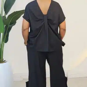 BUTTON SIDE SLIT PANT & OPEN BACK TOP SET 1012 - Image 4