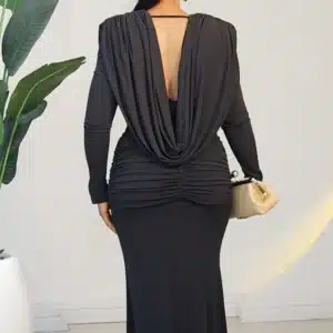 COWL BACK DRAPE RUCH LONG DRESS 2599 - Image 6