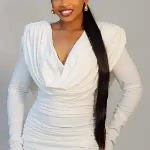 COWL BACK DRAPE RUCH LONG DRESS 2599 - Image 2