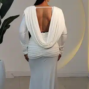 COWL BACK DRAPE RUCH LONG DRESS 2599 - Image 7