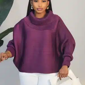 COWL NECK KIMONO SLEEVE MIYAKI TOP 8897 - Image 2