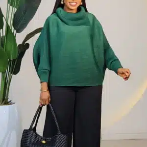 COWL NECK KIMONO SLEEVE MIYAKI TOP 8897 - Image 8