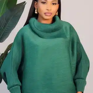 COWL NECK KIMONO SLEEVE MIYAKI TOP 8897 - Image 3