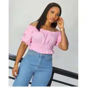 CROP OFF SHOULDER PUFF SLEEVE TOP - Image 6