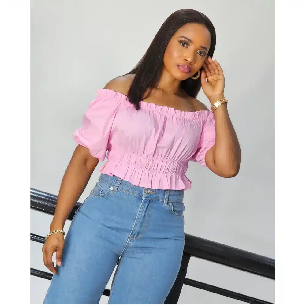 CROP OFF SHOULDER PUFF SLEEVE TOP - Image 5