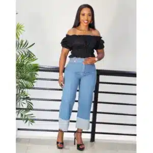 CROP OFF SHOULDER PUFF SLEEVE TOP