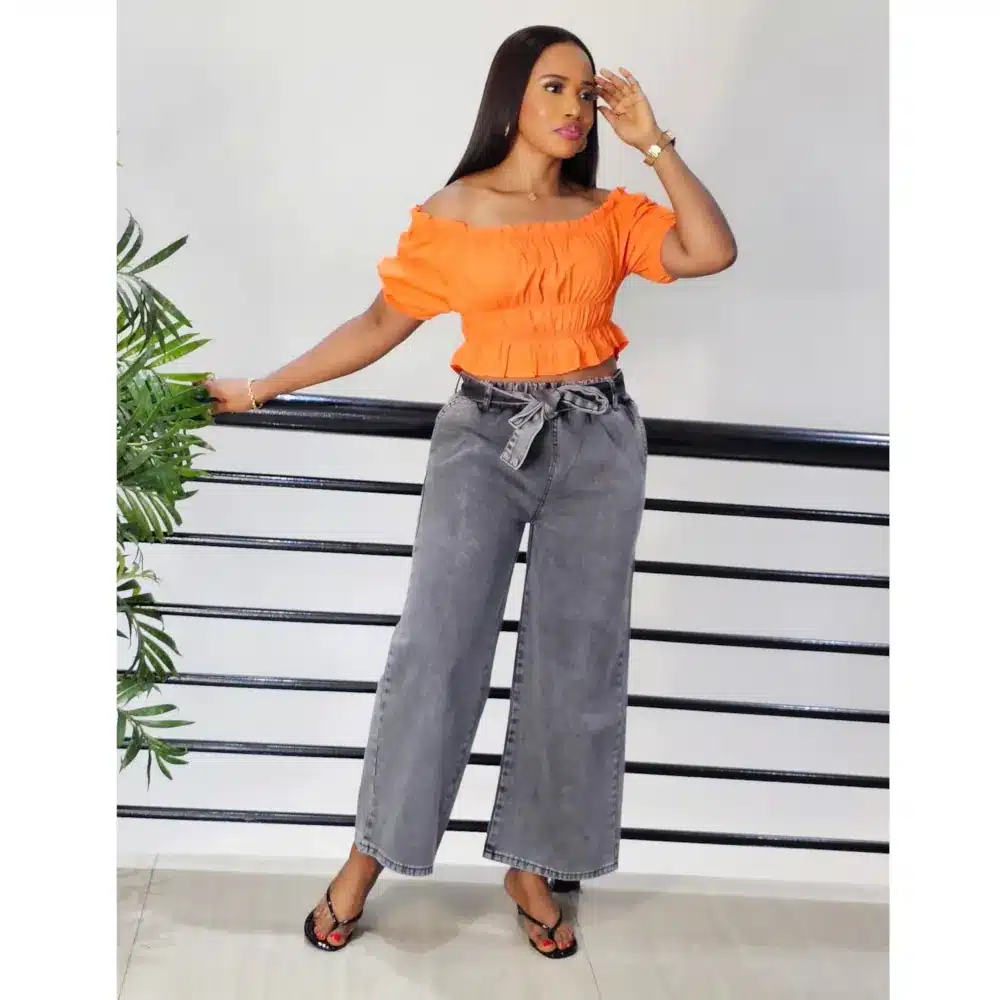 CROP OFF SHOULDER PUFF SLEEVE TOP - Image 4