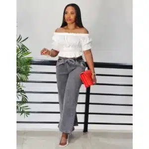 CROP OFF SHOULDER PUFF SLEEVE TOP - Image 3