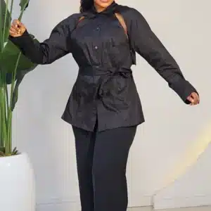 CUT OUT SHOULDER KNOT BACK SHIRT 25100 - Image 6