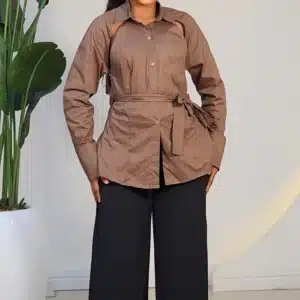 CUT OUT SHOULDER KNOT BACK SHIRT 25100 - Image 4