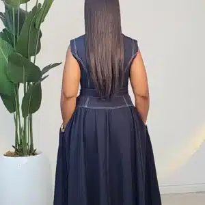 DENIM BUTTON DOWN GYPSY DRESS 1712 - Image 3