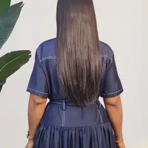 DENIM BUTTON DOWN HEM DRESS 25052 - Image 2