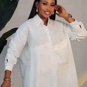 DOUBLE FRONT POCKET DETAIL OVERSIZE SHIRT 9331 - Image 3