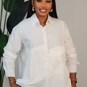 DOUBLE FRONT POCKET DETAIL OVERSIZE SHIRT 9331 - Image 2