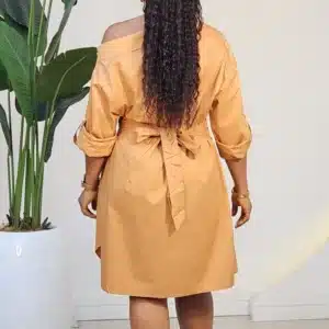 FALSE WRAP ASYMMETRIC SHIRT DRESS 888 - Image 7