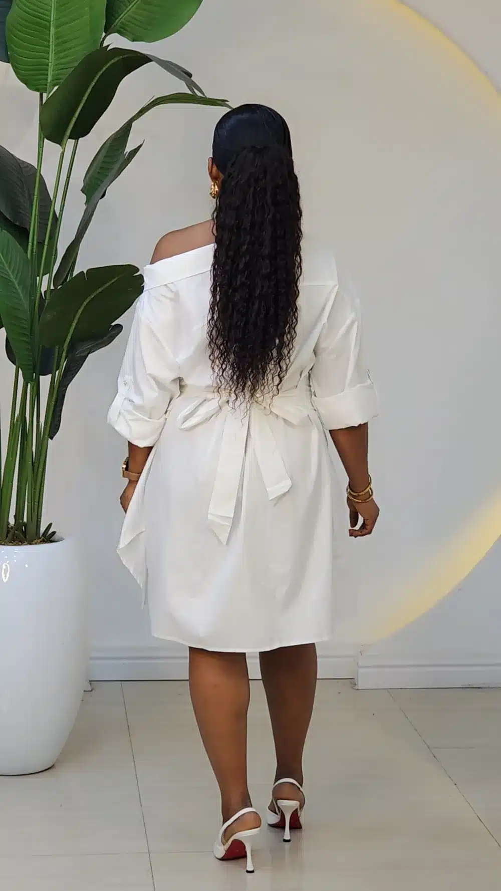 FALSE WRAP ASYMMETRIC SHIRT DRESS 888 - Image 9