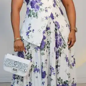 FLORAL PLEAT SKIRT & TOP SET 0512 - Image 6