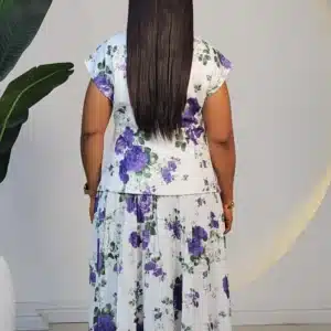 FLORAL PLEAT SKIRT & TOP SET 0512 - Image 8