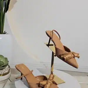 FRINGE BOW COVER KITTEN SLING BACK 250321 - Image 2