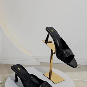 GLITTERS PLEAT TOP KITTEN MULES 8397 - Image 2