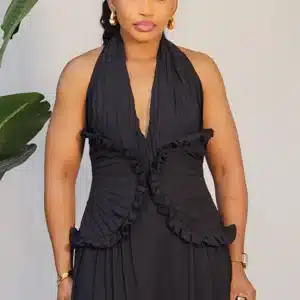 HALTER NECK CHIFFON MAXI DRESS 851 - Image 2