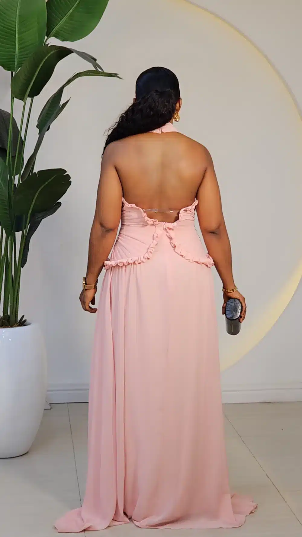HALTER NECK CHIFFON MAXI DRESS 851 - Posh 'n' Sassy