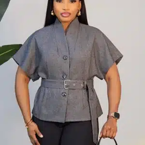 KIMONO SLEEVE BELTED TOP 0512 - Image 4