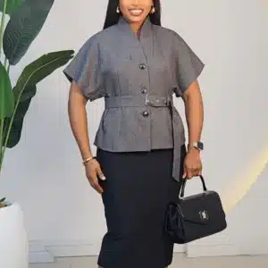 KIMONO SLEEVE BELTED TOP 0512