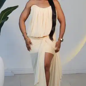 MESH ASYMMETRIC TUBE DRESS 1012